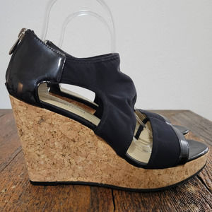 Adrienne Vittadini 'Chelle' Cork Open Toe Wedge Sandal